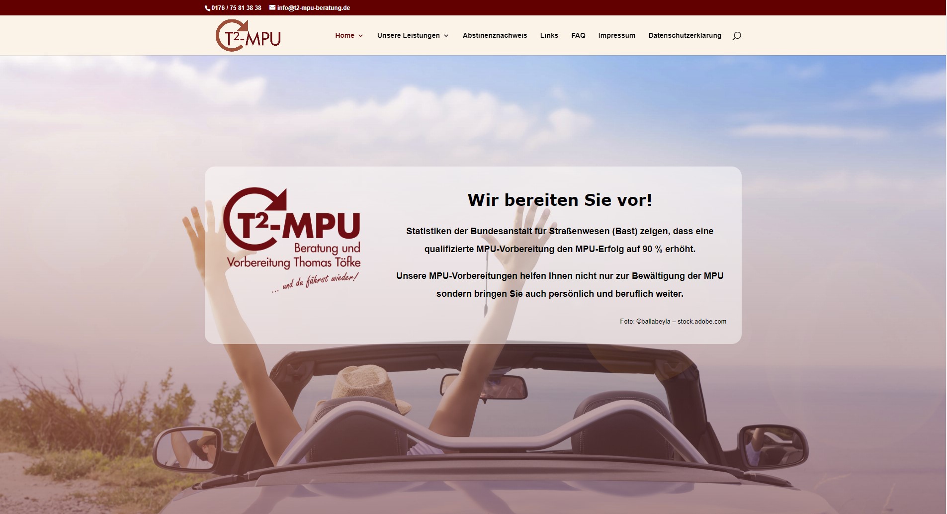 Homepage t2-mpu-beratung.de